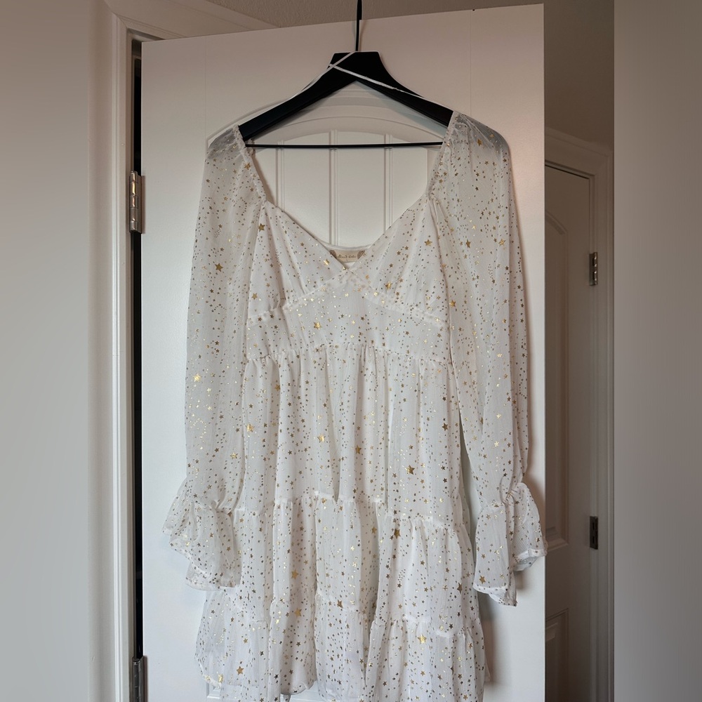 NWT - never worn white gold stars dress from altar’d state